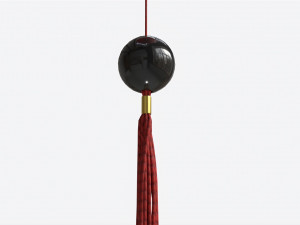 Oriental Traditional Hanging Silk Lantern 01 3D Model