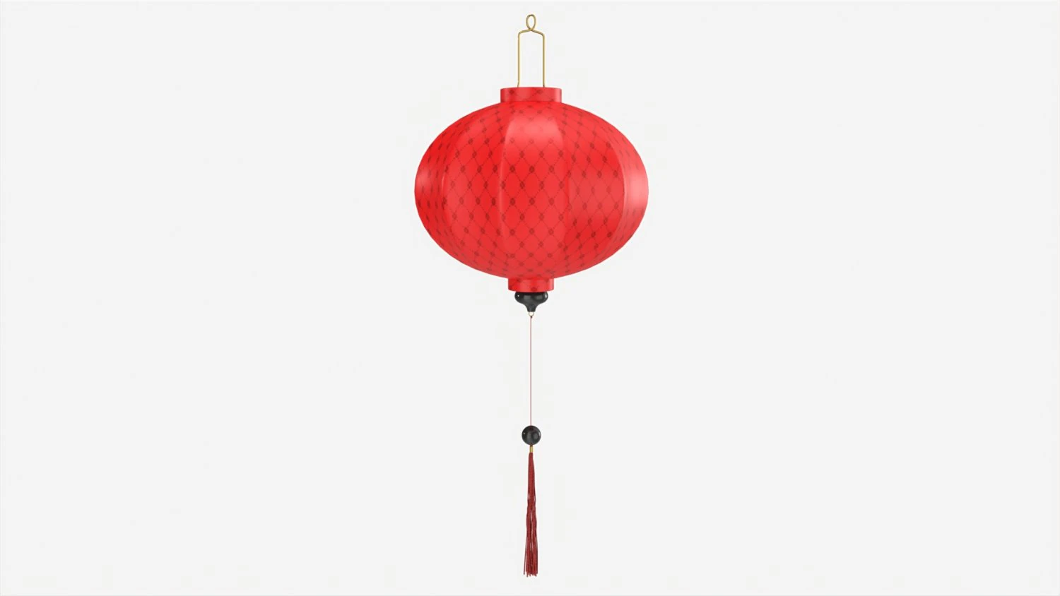 Oriental Traditional Hanging Silk Lantern 02 3D Model .c4d .max .obj .3ds .fbx .stl .blend 