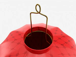 Oriental Traditional Hanging Silk Lantern 02 3D Model
