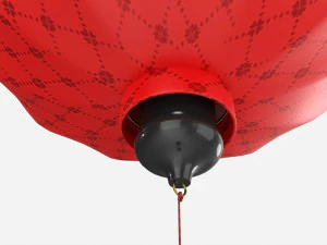 Oriental Traditional Hanging Silk Lantern 02 3D Model