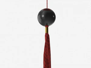 Oriental Traditional Hanging Silk Lantern 02 3D Model