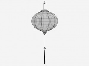 Oriental Traditional Hanging Silk Lantern 02 Model 3D