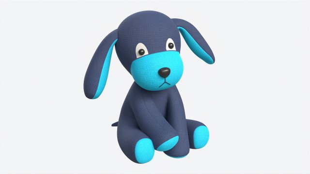 Puppy Toy Soft Blue 3D 模型 .c4d .max .obj .3ds .fbx .stl .blend 