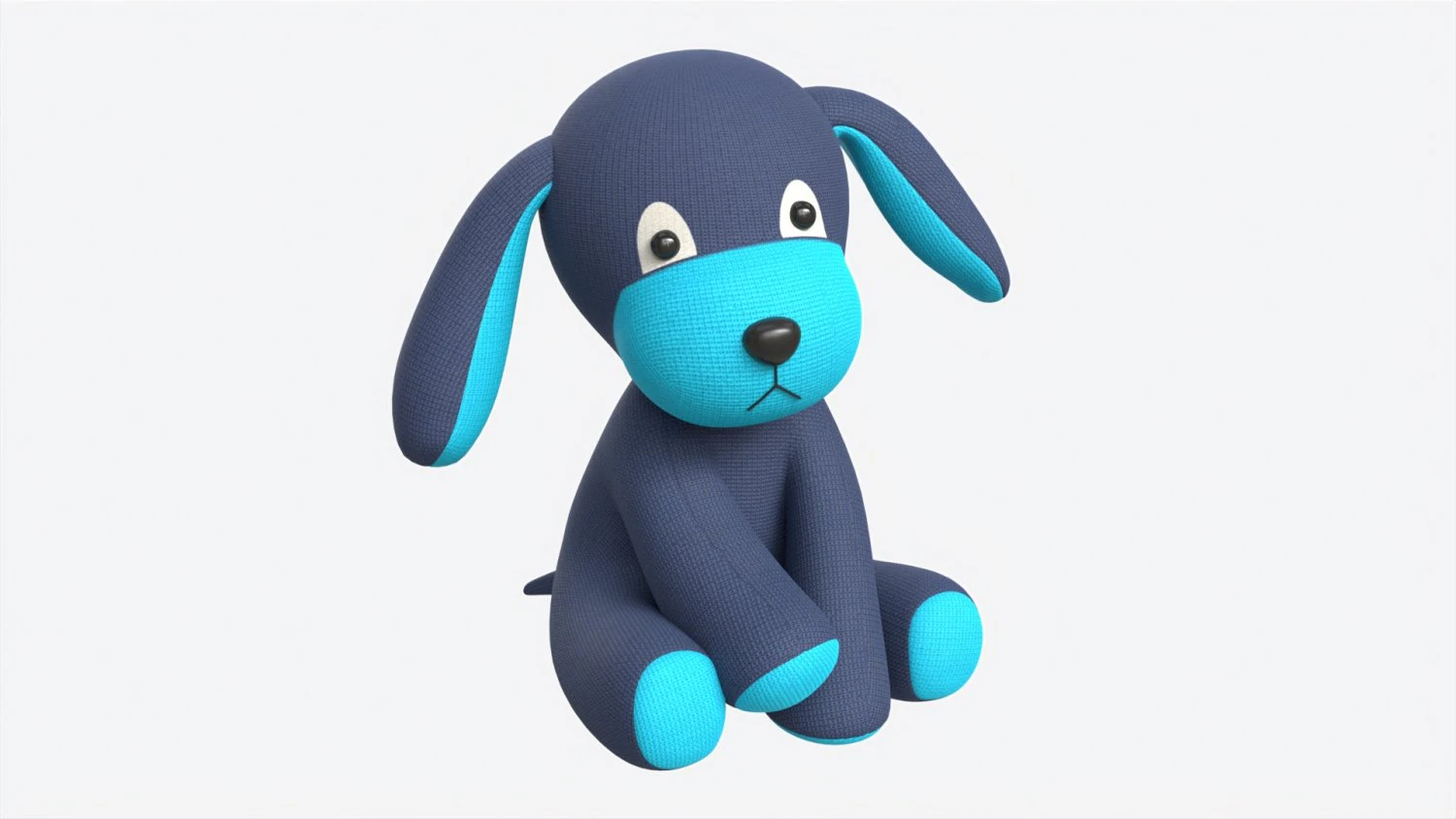 Puppy Toy Soft Blue 3D Model .c4d .max .obj .3ds .fbx .stl .blend 