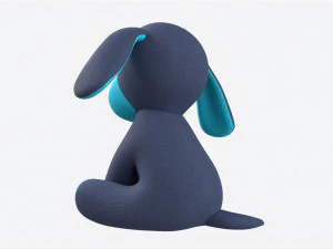 Puppy Toy Soft Blue 3D Model