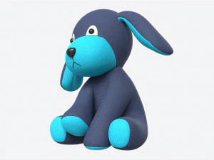 Puppy Toy Soft Blue 3D Model