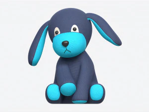 Puppy Toy Soft Blue 3D Model