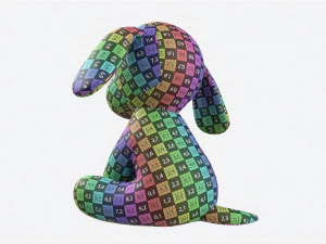 Puppy Toy Soft Blue 3D Model