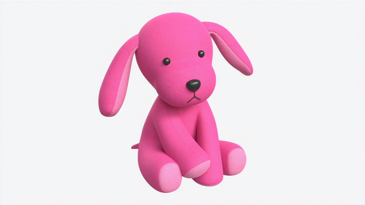 Puppy Toy Soft Pink 3D Model .c4d .max .obj .3ds .fbx .stl .blend 