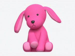 Puppy Toy Soft Pink 3D Model