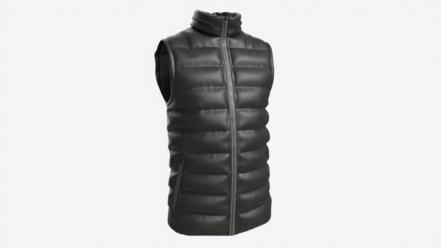 Quilted Gilet for Men Mockup 01 Black 3D Model .c4d .max .obj .3ds .fbx .stl .blend