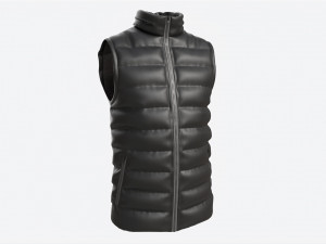 Quilted Gilet for Men Mockup 01 Black 3Dモデル