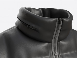 Quilted Gilet for Men Mockup 01 Black 3D Модель