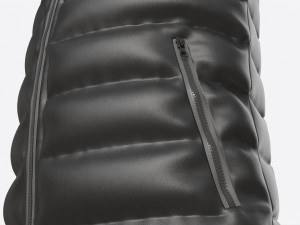 Quilted Gilet for Men Mockup 01 Black 3D Модель