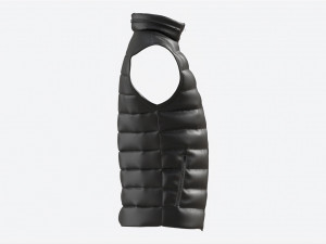 Quilted Gilet for Men Mockup 01 Black 3D Модель