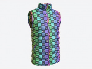 Quilted Gilet for Men Mockup 01 Black 3D Модель