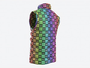 Quilted Gilet for Men Mockup 01 Black 3D Модель