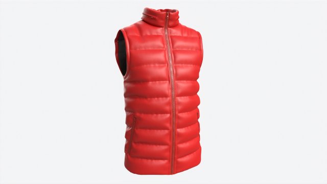 Quilted Gilet for Men Mockup 01 Red Model 3D .c4d .max .obj .3ds .fbx .stl .blend 