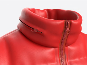 Quilted Gilet for Men Mockup 01 Red Model 3D