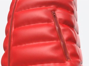 Quilted Gilet for Men Mockup 01 Red Model 3D