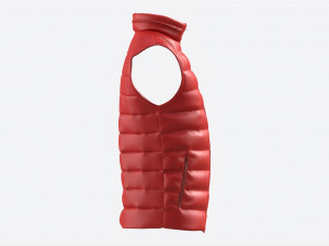 Quilted Gilet for Men Mockup 01 Red Model 3D