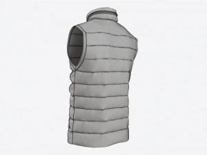 Quilted Gilet for Men Mockup 01 Red 3D Model
