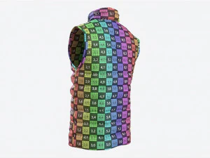 Quilted Gilet for Men Mockup 01 Red 3D Model