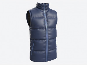 Quilted Gilet for Men Mockup 02 Blue 3Dモデル