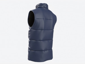 Quilted Gilet for Men Mockup 02 Blue 3D मॉडल