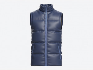 Quilted Gilet for Men Mockup 02 Blue 3D मॉडल