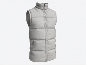 Quilted Gilet for Men Mockup 02 Blue 3D मॉडल