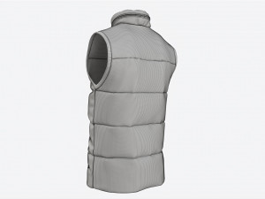 Quilted Gilet for Men Mockup 02 Blue 3D मॉडल