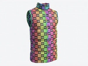 Quilted Gilet for Men Mockup 02 Blue 3D मॉडल