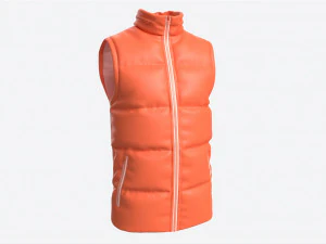 Colete Acolchoado Masculino Mockup 02 Laranja Modelo 3D