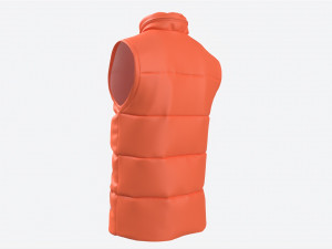 Quilted Gilet for Men Mockup 02 Orange 3D 模型