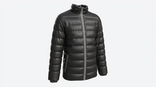 Quilted Jacket for Men Mockup Black 3D-Modell .c4d .max .obj .3ds .fbx .stl .blend 