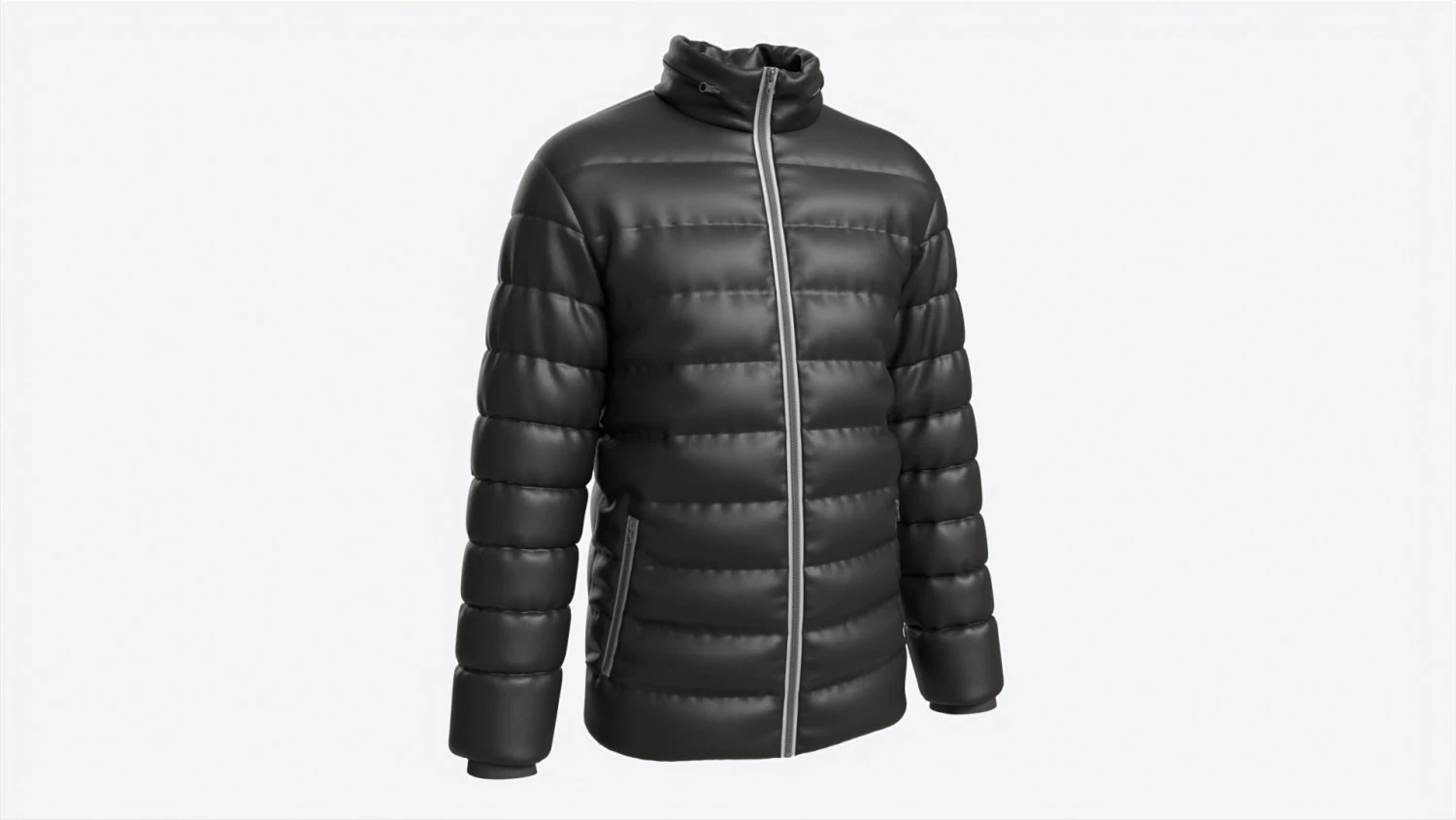 Quilted Jacket for Men Mockup Black 3D Model .c4d .max .obj .3ds .fbx .stl .blend 