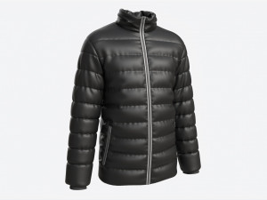 Quilted Jacket for Men Mockup Black 3Dモデル
