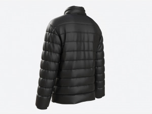 Quilted Jacket for Men Mockup Black 3D-Modell