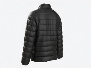Quilted Jacket for Men Mockup Black 3D Model