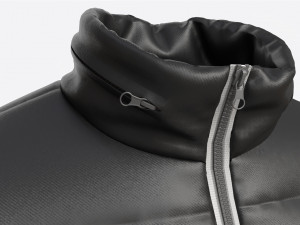 Quilted Jacket for Men Mockup Black 3D-Modell
