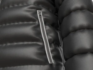 Quilted Jacket for Men Mockup Black 3D Model