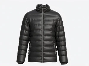 Quilted Jacket for Men Mockup Black 3D Model
