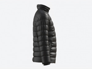 Quilted Jacket for Men Mockup Black 3D-Modell