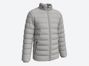 Quilted Jacket for Men Mockup Black 3D-Modell