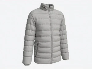 Quilted Jacket for Men Mockup Black 3D Model