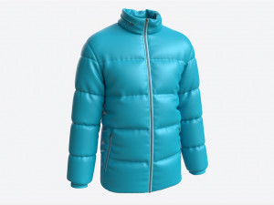 Quilted Jacket for Men Mockup Light Blue Modelo 3D