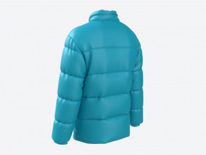 Quilted Jacket for Men Mockup Light Blue Model 3D