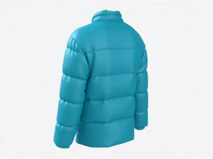 Quilted Jacket for Men Mockup Light Blue 3D Model