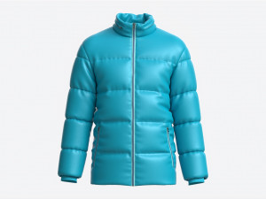 Quilted Jacket for Men Mockup Light Blue Model 3D